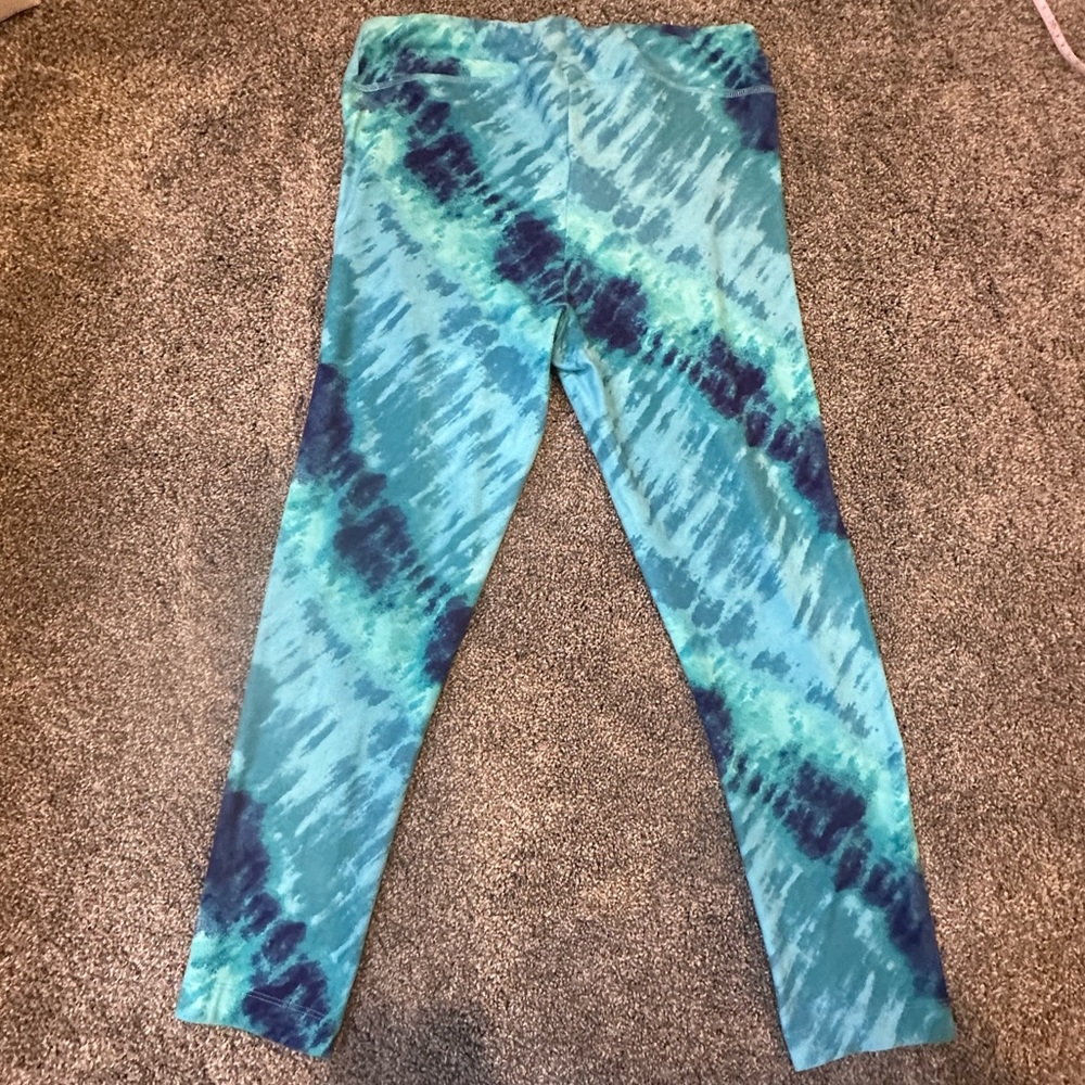Wide waistband & Super Soft Vibrant Blue Tie-Dye Leggings | S | Like New - Picture 7 of 17